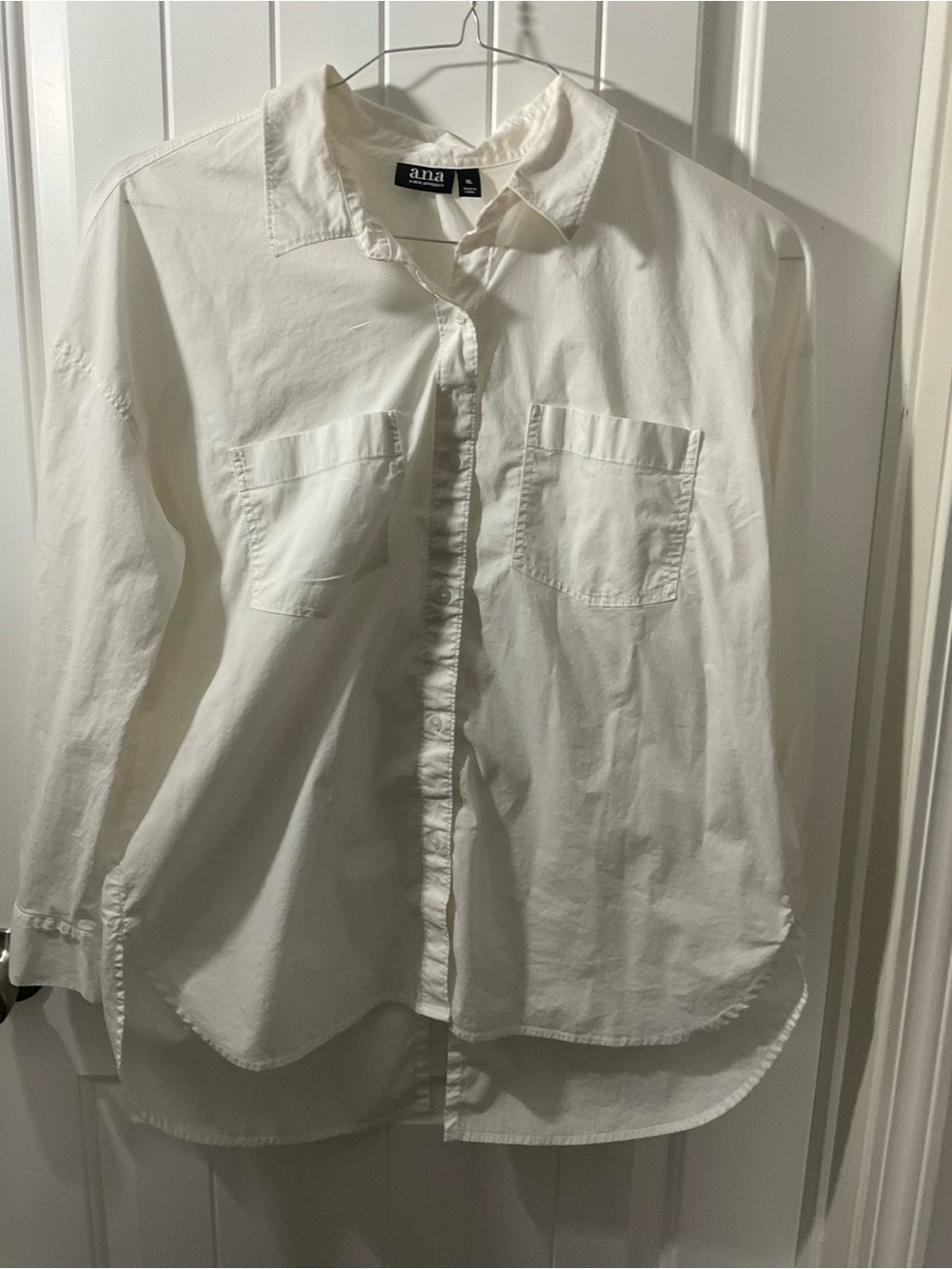A.N.A Women's White Button-Down Shirt